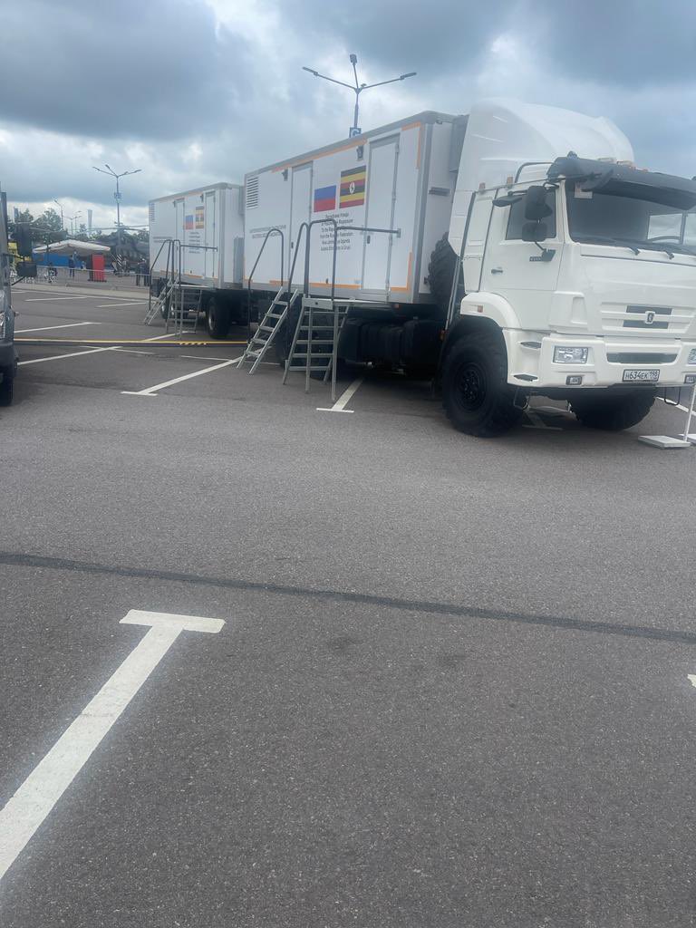 Today, on the sidelines of the Russia-Africa summit, I, on behalf of Government of Uganda,received a state of the art mobile laboratory that can run both bacteriological and virological samples at the point of care.