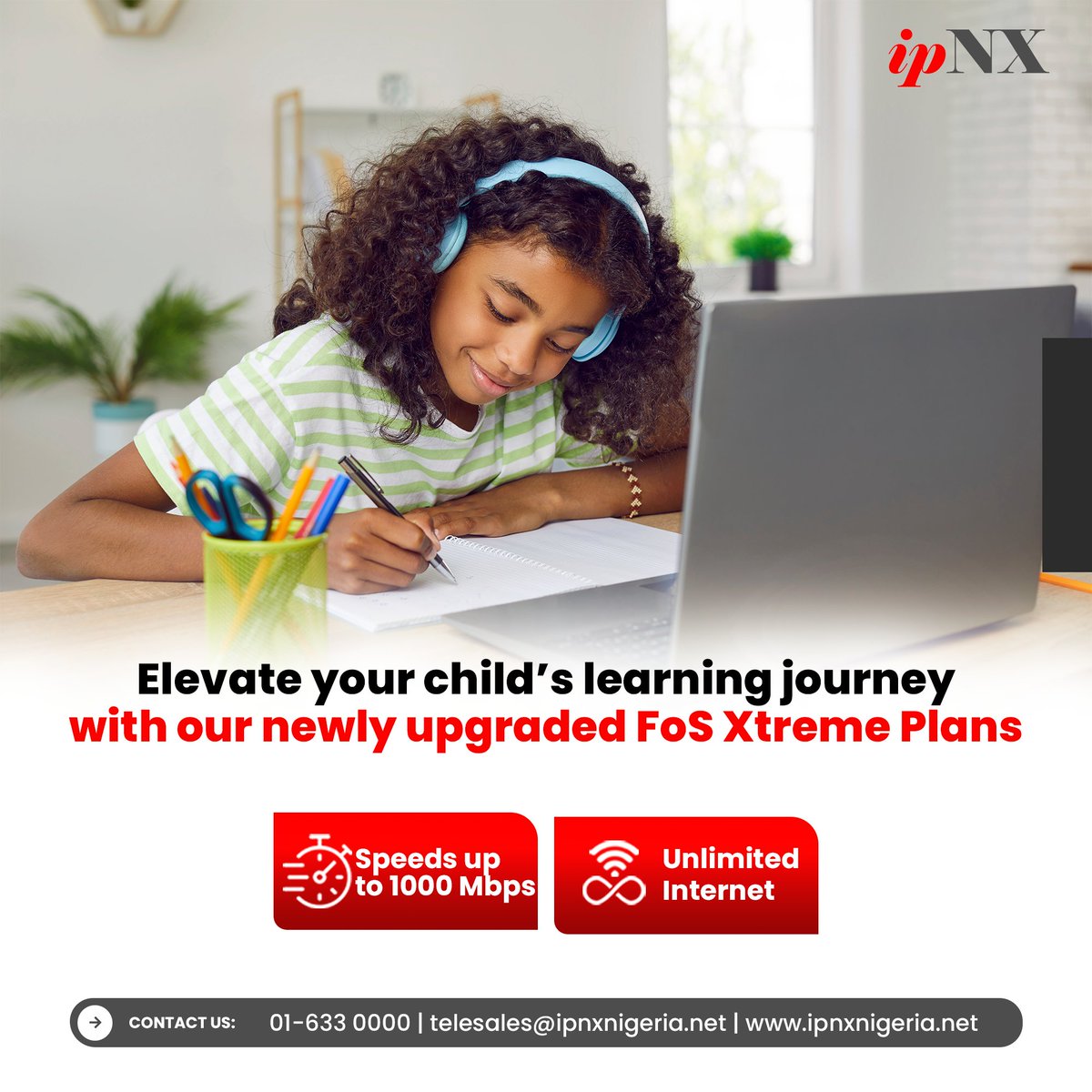 ipNXTweet's tweet photo. Holiday Season? No problem! 📚
Give your kids access to educational resources online with ipNX's newly upgraded Fibre Optic Service service plans.
Speeds up to 1000 Mbps.
#ipNX #LearningUnplugged #HolidayLearning #YoungExplorers #TechForKids #OnlineEducation https://t.co/ByaBNKYEsd