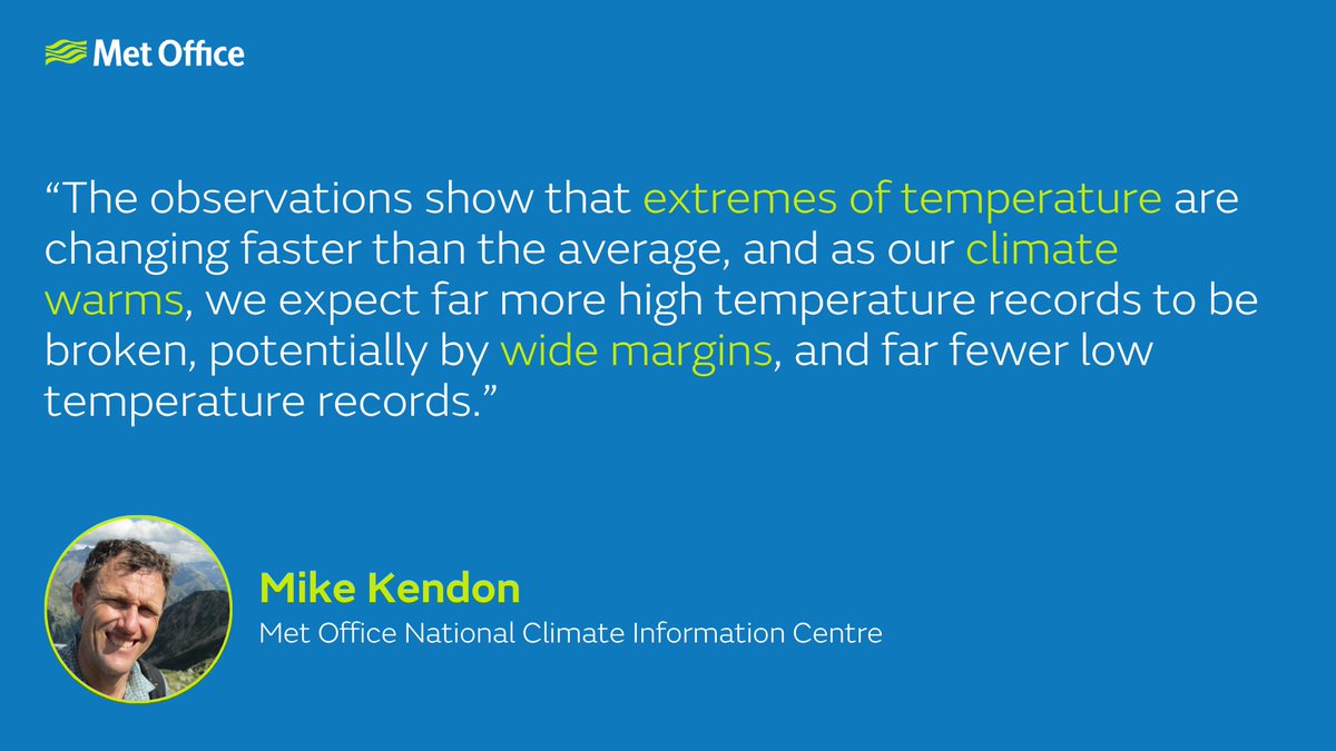 @RMetS Our #StateOfUKClimate Report 2022 also puts the UK’s observed climate into future context as Mike Kendon from Met Office National Climate Information Centre explains.

🧵3/10