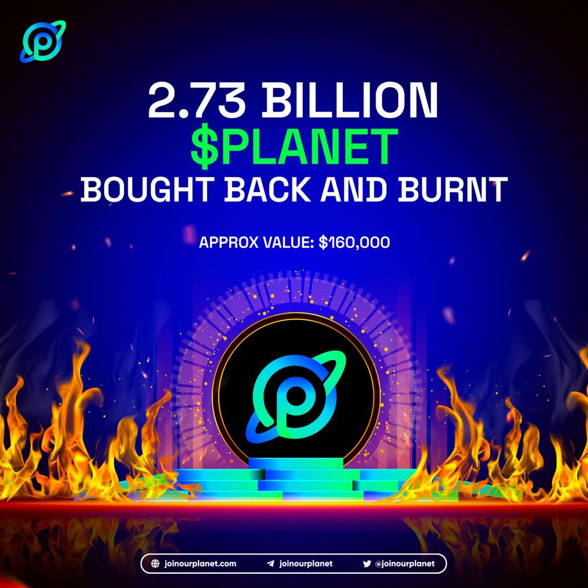 You know this was coming, Fam 👀🔥
Your response to our tweet + Messi's #GOAT performance for #InterMiami burned 2.73 B $PLANET worth $160,000 🤯
This is our first of the MANY Burns to come! 🔥

TXN ID - etherscan.io/tx/0x739bd4ff9…

#JoinThePlanet #Planet $PLANET