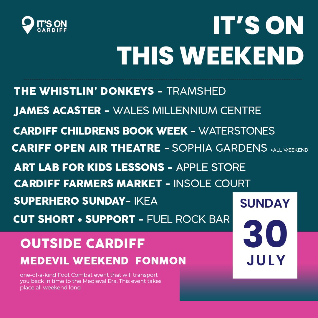 🌟 Weekend Guide 🌟 Get ready for an epic weekend ahead!  🎉 We've got all the deets you need to make the most of your days off. 

🌮 - Get your taste buds dancing at the Welsh Street Food Awards at @tigeryardcardiff. 

🇯🇲-Will you be jammin’ @twentysixcardiff at the Reggae bash