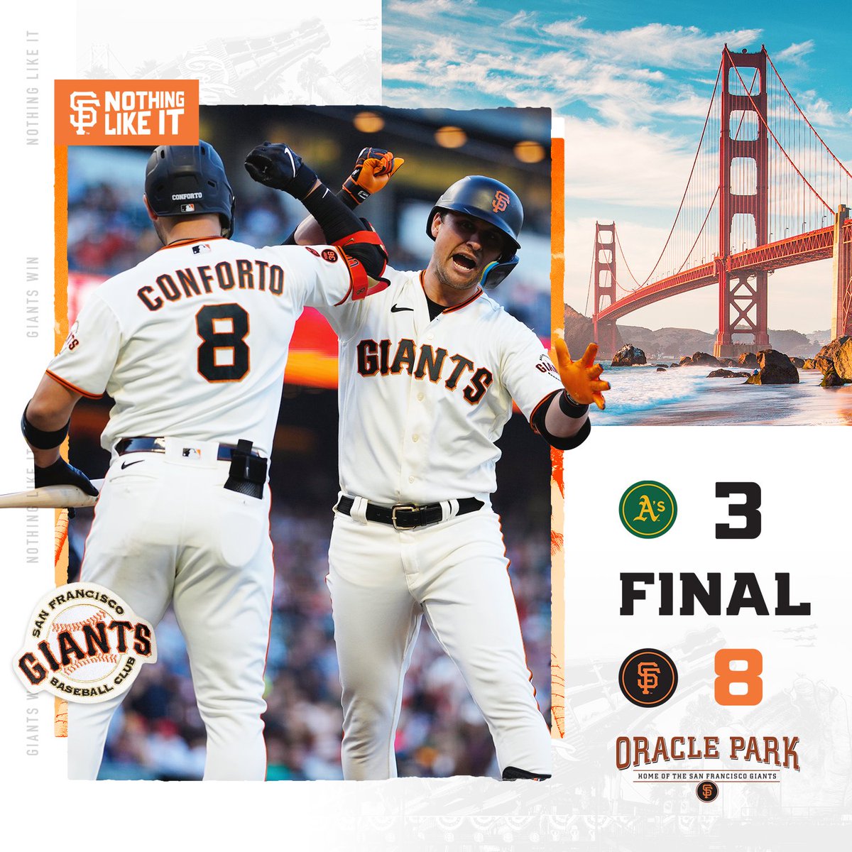 SFGiants's tweet photo. This Battle of The Bay is ours ✅ https://t.co/k6fmdJioi1