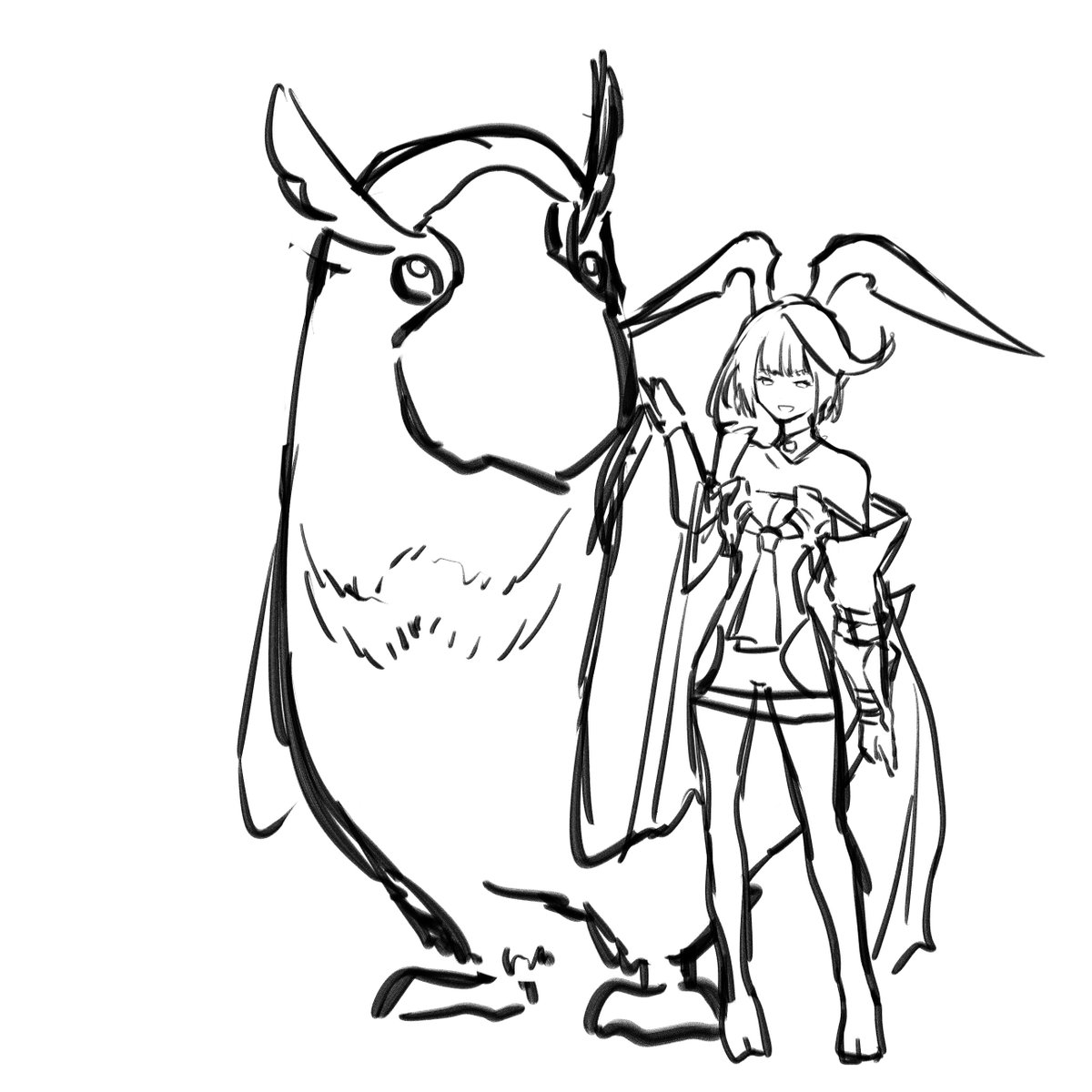 昔のデータを漁っていたら描いた覚えのないステンノとペッギルくんが出てきたので上げちゃう