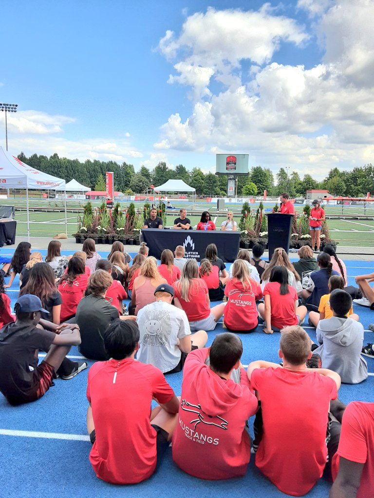sammy_sez's tweet photo. Opening press conference @AthleticsCanada Nationals in Langley. Runs July 27 to 30. #BellTrials23 #mediaops #mediateam https://t.co/rNU33oCREe