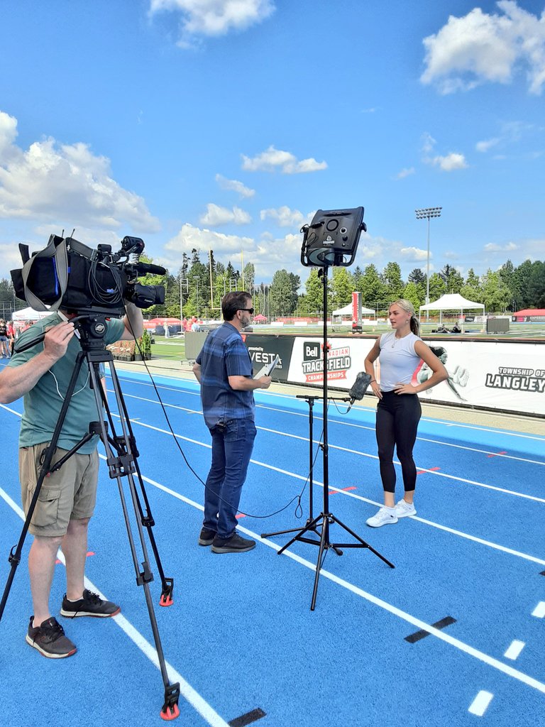 sammy_sez's tweet photo. Opening press conference @AthleticsCanada Nationals in Langley. Runs July 27 to 30. #BellTrials23 #mediaops #mediateam https://t.co/rNU33oCREe