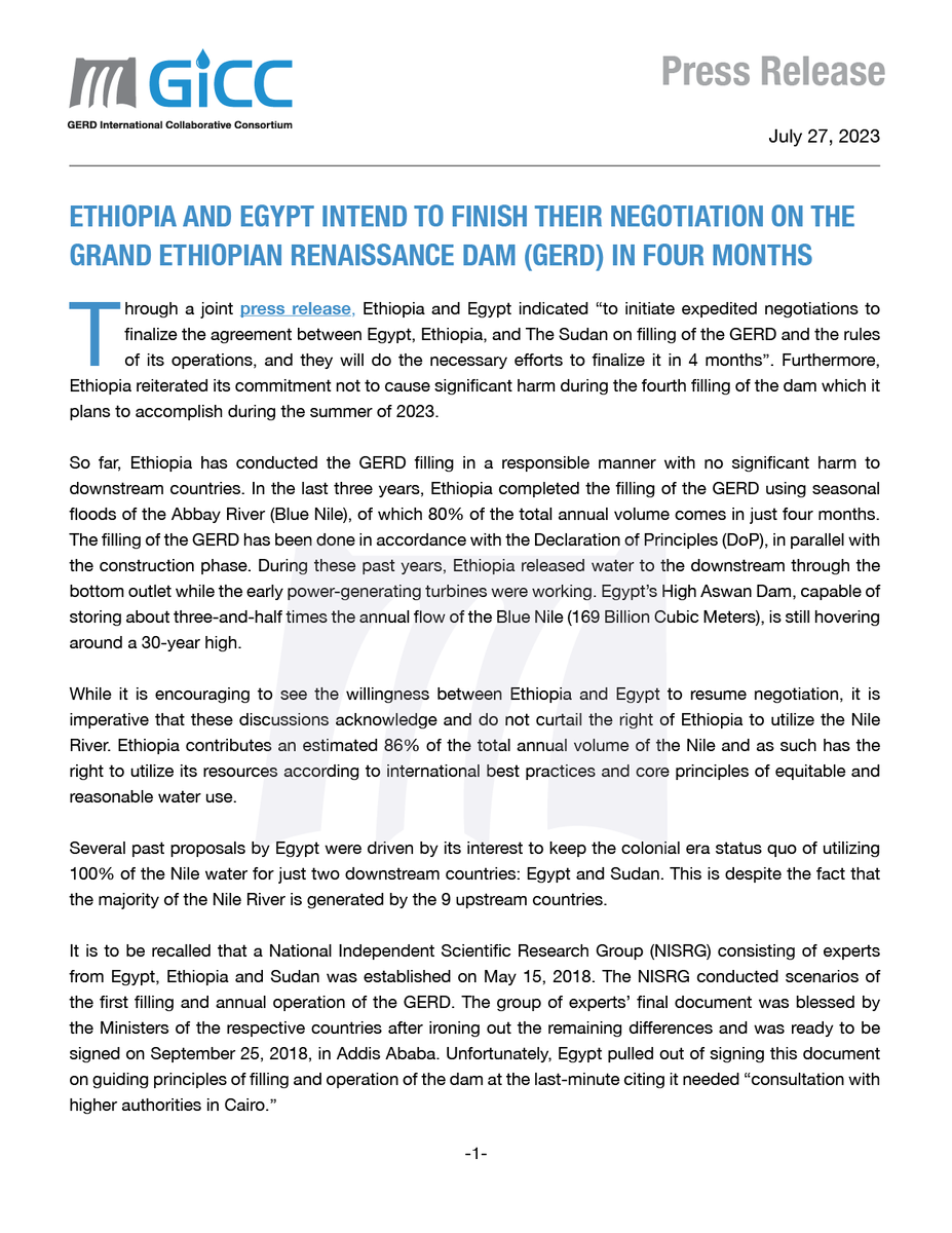 GerdGicc45007's tweet photo. #Ethiopia and #Egypt intends to finish the Grand Ethiopian Renaissance Dam (#GERD) negotiation in just four short-months!
https://t.co/wJdyr67jnO
#NileBasin #Sudan @nbiweb https://t.co/CjBIkTJF0U