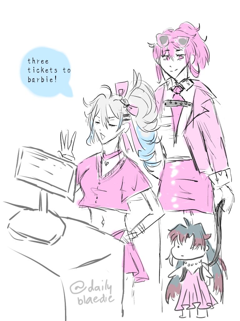 DailyBlaedie's tweet photo. Just got back from watching #Barbie ... and it was actually really good! (I think the stellaron hunters would love it)

Off to watch Oppenheimer next ig 🤪🤪

#blade #Kafka #SilverWolf  #HonkaiStarRail #HSRFanart #barbenh https://t.co/Iu7WxBzA8E