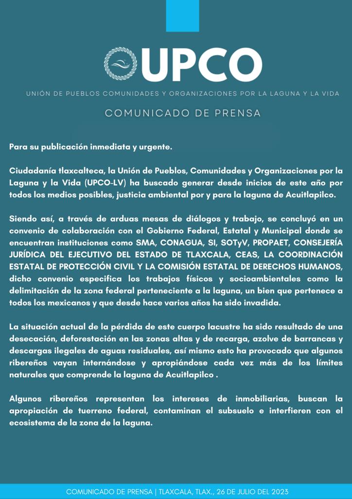 DanielER_Calpus's tweet photo. Alto a la violencia en contra de quienes defienden el #agua. La laguna de #Acuitlapilco #Tlaxcala vive.
#UPCO
@CNI_Mexico
@SinEmbargoMX
@DuulceOlvera
@PdPagina
@estenoesartur
@escenariotlx https://t.co/w1UoJlgHPD