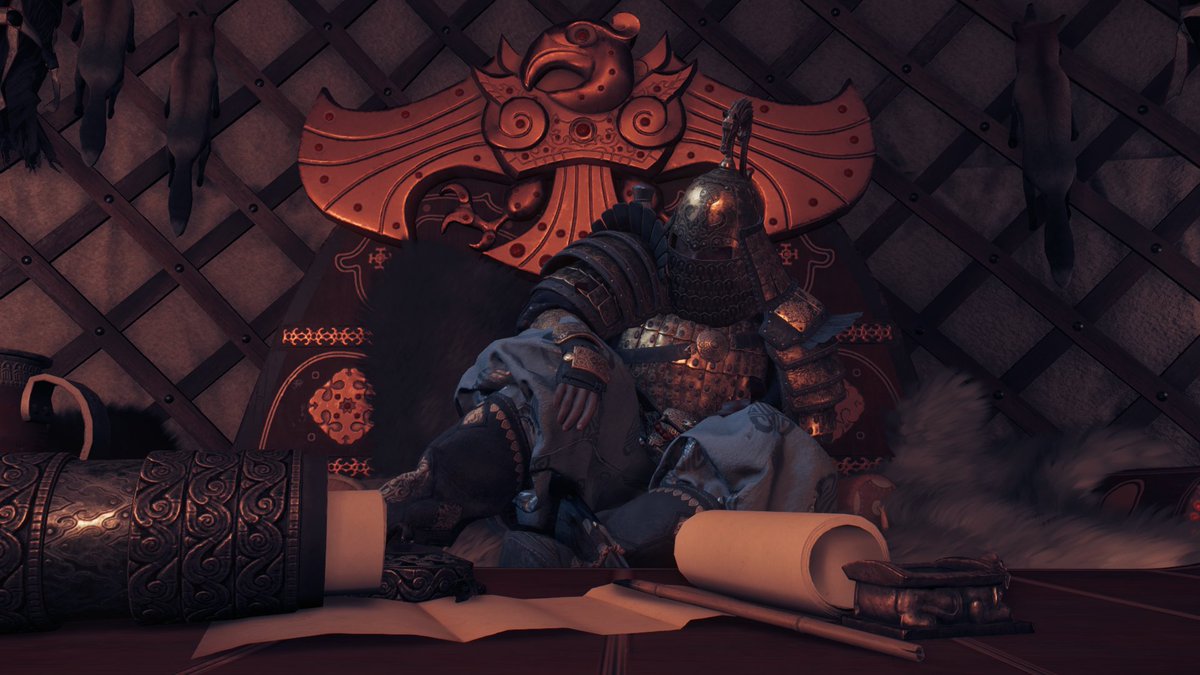 Mongol General chilling out, when along comes a boy #GhostOfTsushima #PS4share https://t.co/wRjNRsHa6g