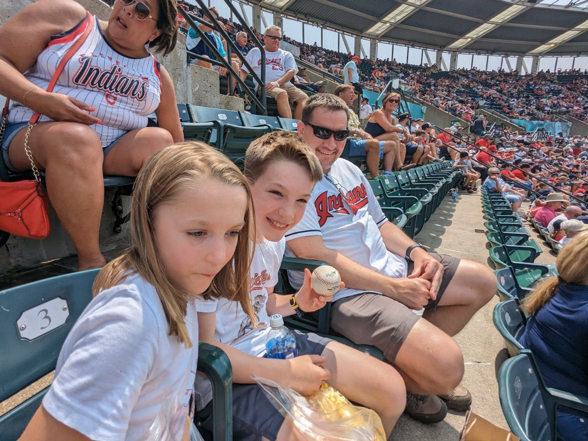 I’m guessing we were the only people that saw the Guardians win today that drove straight from Oklahoma. First big league game for the kids, and we got a foul ball — they were so excited (so was I)!