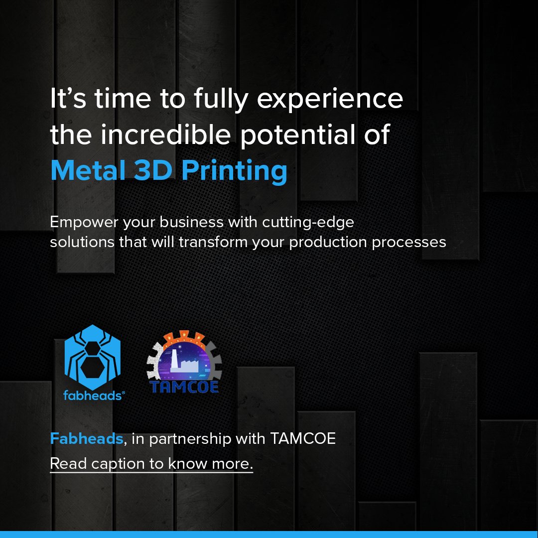 fabheads's tweet photo. The Future of Metal fabrication starts here! 🚀

Fabheads, in partnership with TAMCOE jointly set up by TIDCO and @GE_Aerospace  , is here to empower your business with cutting-edge solutions that will transform your production processes (1/4)
#fabheads #metal3dprinting https://t.co/lHH4r7YCuV