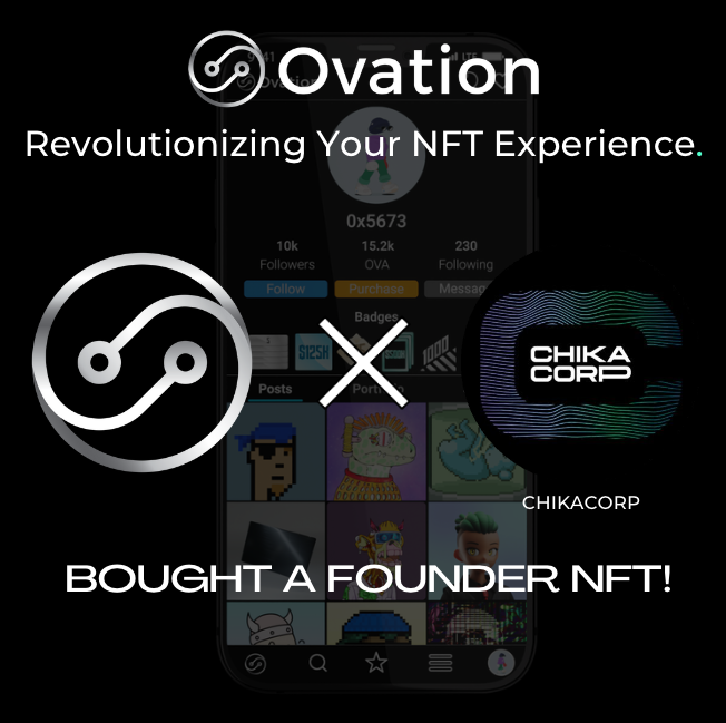 Ovation_Network's tweet photo. Welcome @ChikaCorp to the Ovation Family🎉

They are building an environment to reward holders and create unique experiences outside of Web3🙌

Chika Corp's mission is simple, provide holders and customers with deliverables and great experiences🔥 https://t.co/Tf0AUw6yy3