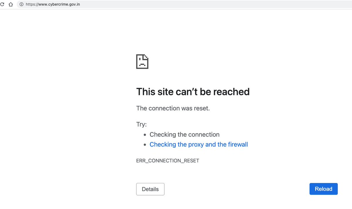 indu9's tweet photo. How and where to report #CyberCrime in India when the govt reporting site (https://t.co/ykHqBZJg6i) itself isn't working @Cyberdost  @HMOIndia @AmitShah ? https://t.co/sKy2w5zXIr