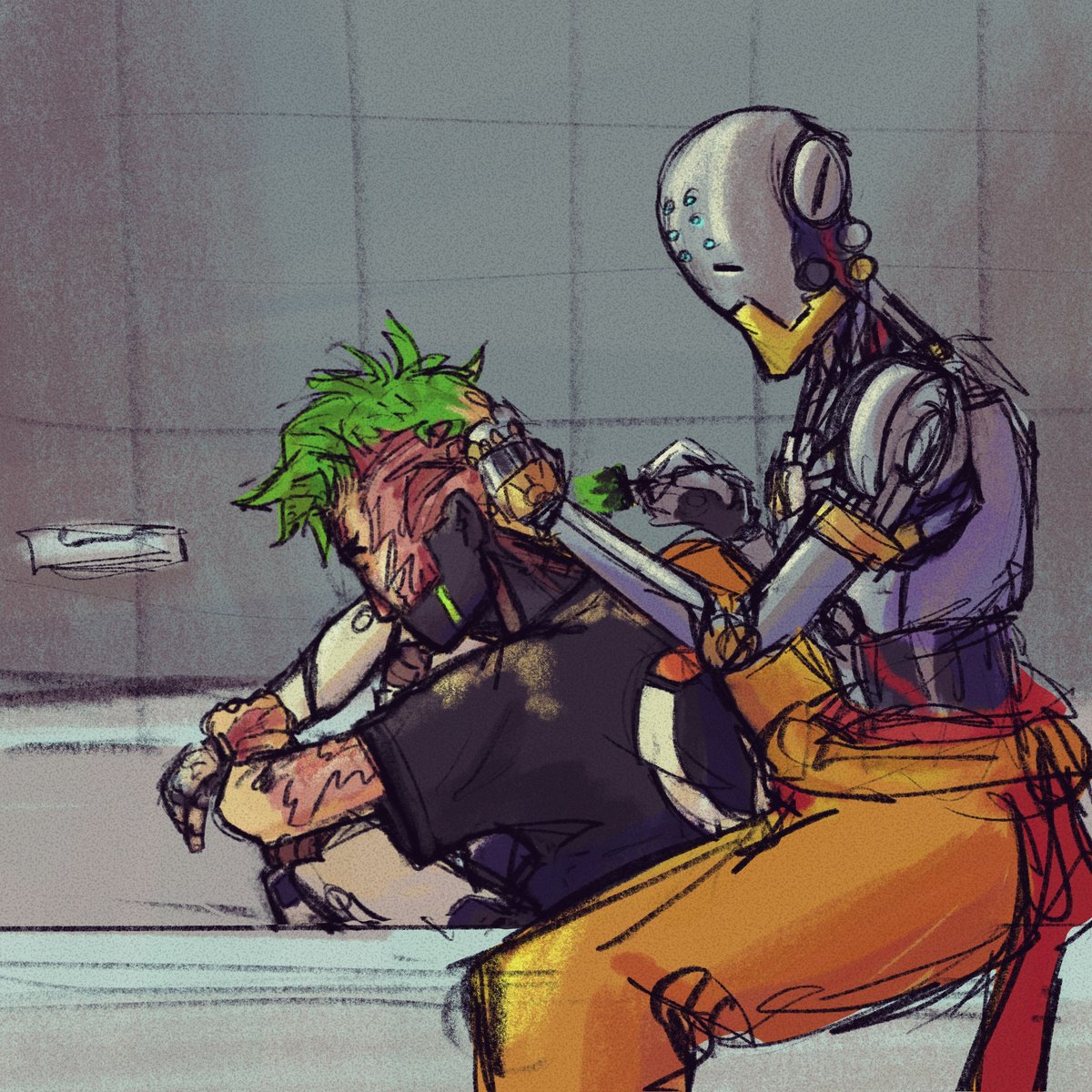 strw_berry_soup's tweet photo. I like the idea of genji dying his hair green again as part of accepting himself as he is and was 💚
#genyatta https://t.co/98xZQQkO78