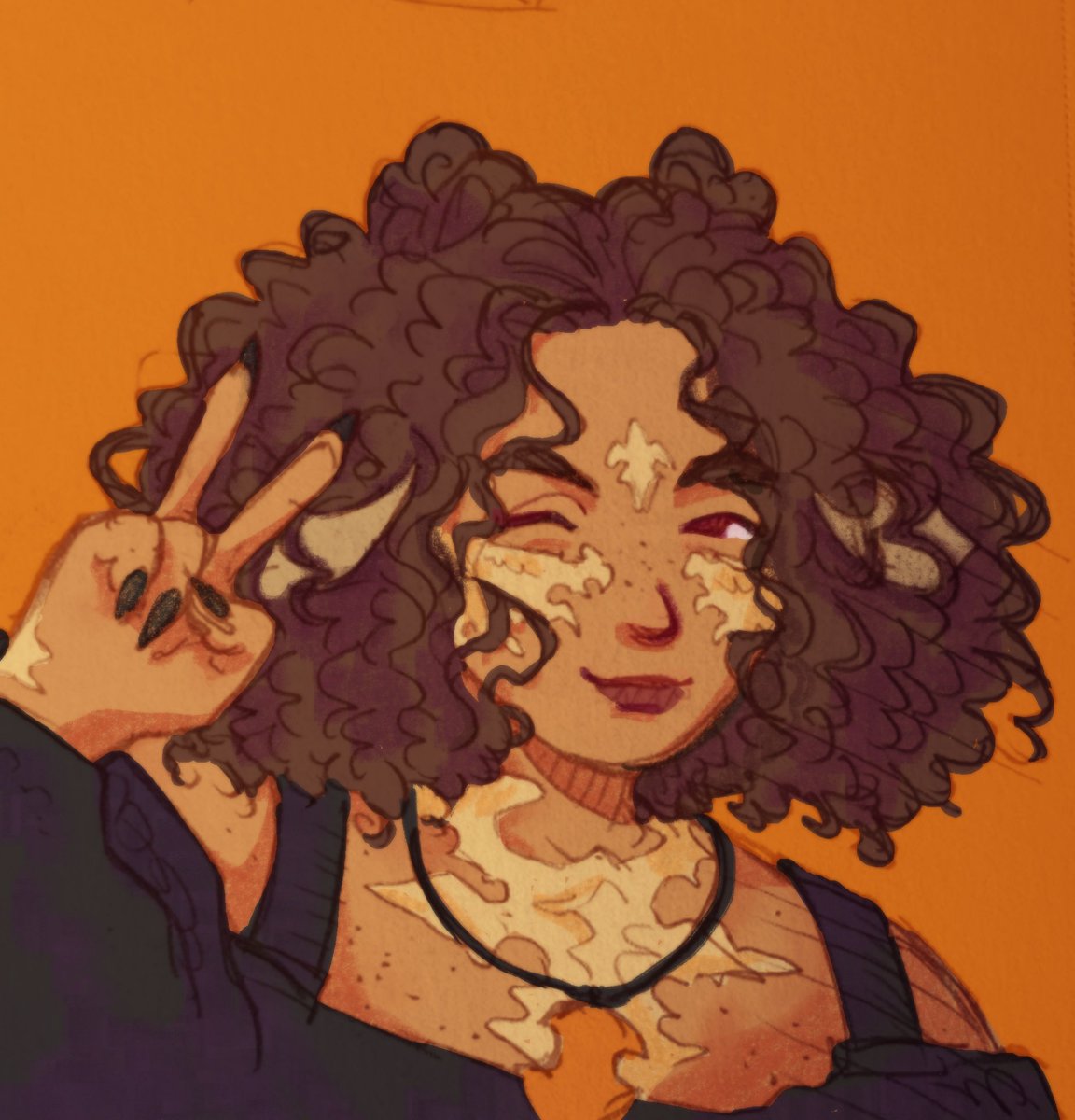 amuro and esmie omg thank u for ur patience <a href="/neoncrows/">crow!</a> and <a href="/ulamayas/">marina @ frailfangs.bsky.social !</a> the curly hair rep in this round of commissions <3