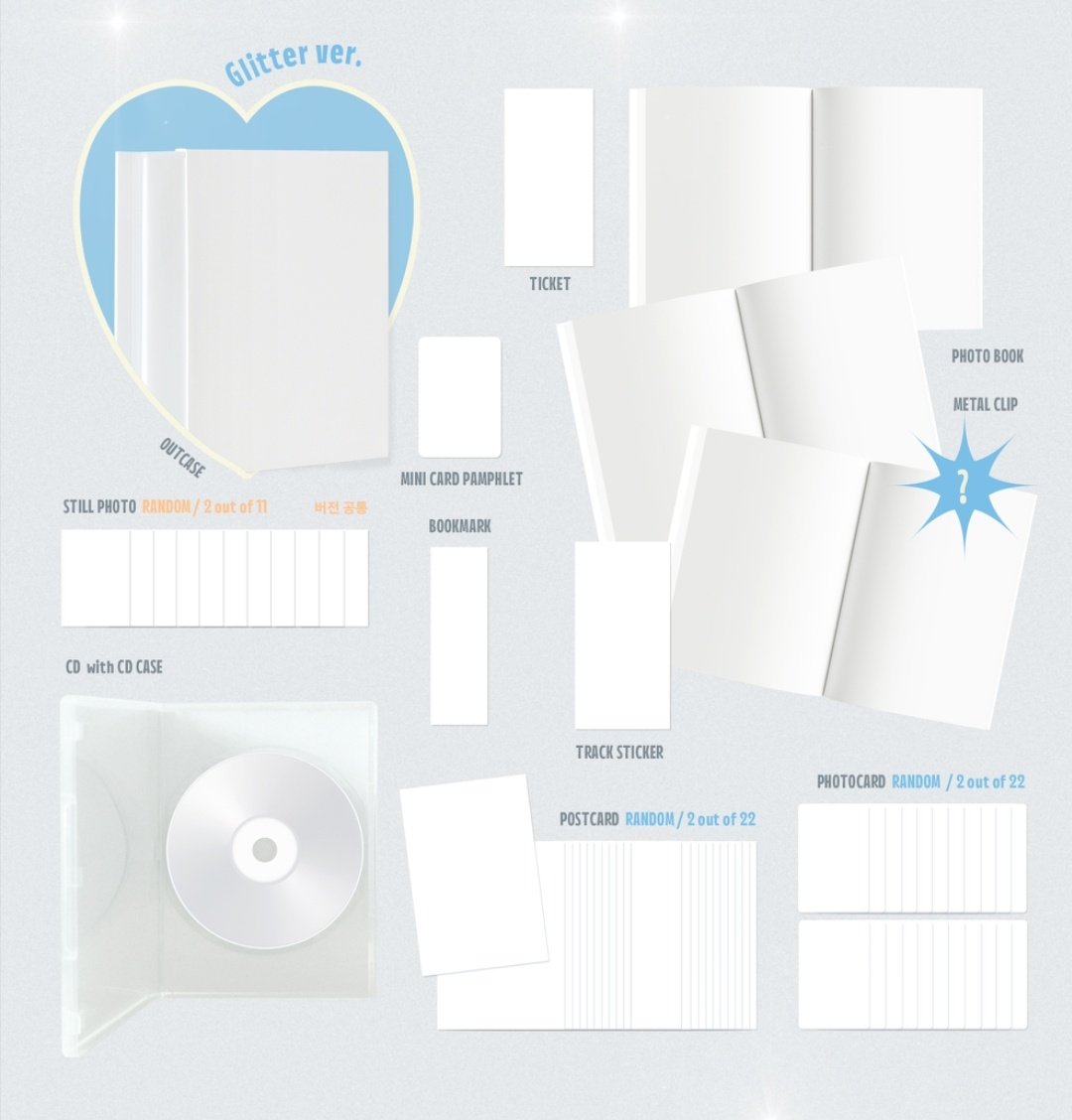 deobimom's tweet image. #THEBOYZ #PHANTASY album details

✨️ Versions:
Holiday, Glitter, Present, DVD

✨️inclusions:
Outcase
Photobook
CD-R
POSTCARD (2 out of 22)
PHOTOCARD (2 out of 22)
Track Sticker
Ticket
Mini Card Pamphlet
Still Photo (common within versions; 2 out of 11)
Bookmark
Metal Clip