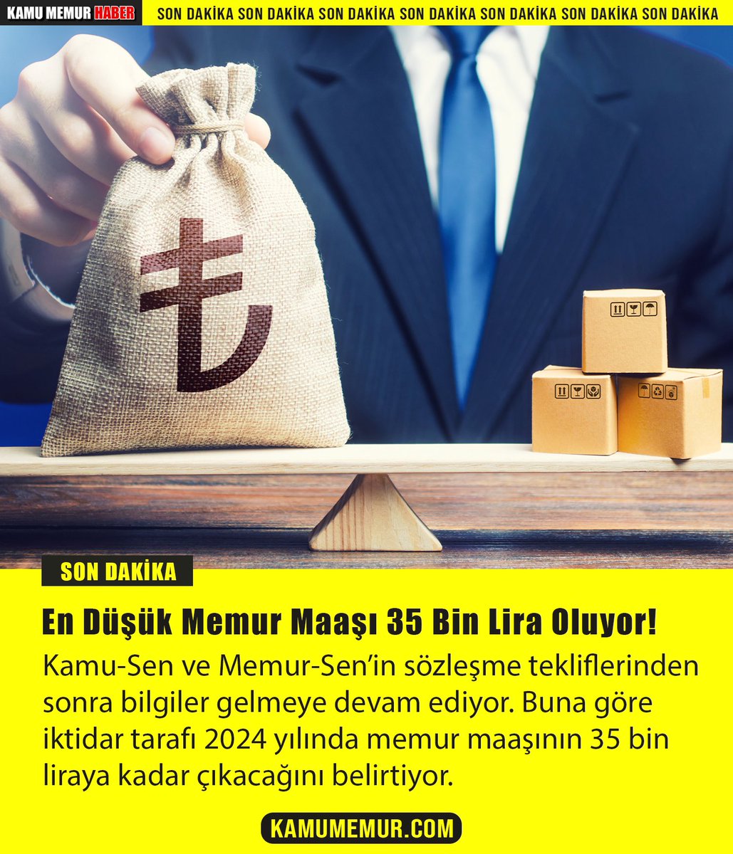 En düşük memur maaşı 35 bin Lira oluyor.
Haberimizin detayına kamumemur.com yada instagram.com/kamumemurhaber/ üzerinden ulaşabilirsiniz.
#memur #kamu #kamuhaber #memurhaber #gündem #kamumemurhaber #haber #memurzammı #maaşzammı #Memura35BinTL