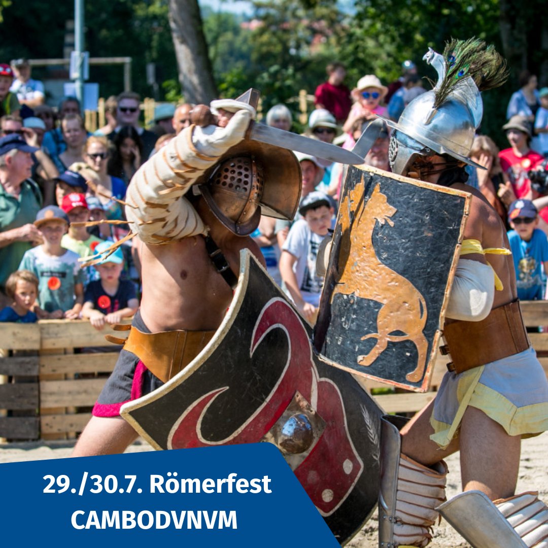 #sommerferien 🏛️ Das Römerfest CAMBODVNVM "Auf den Spuren des Imperiums“ entführt euch in die Römerzeit. Gladiatorenkämpfe, antike Handwerkskünste und rasante Reiterspiele erwarten euch im Archäologische Park in Kempten.
😎 Mehr Museums-Ferienprogramme: buff.ly/3Q5O0Oi