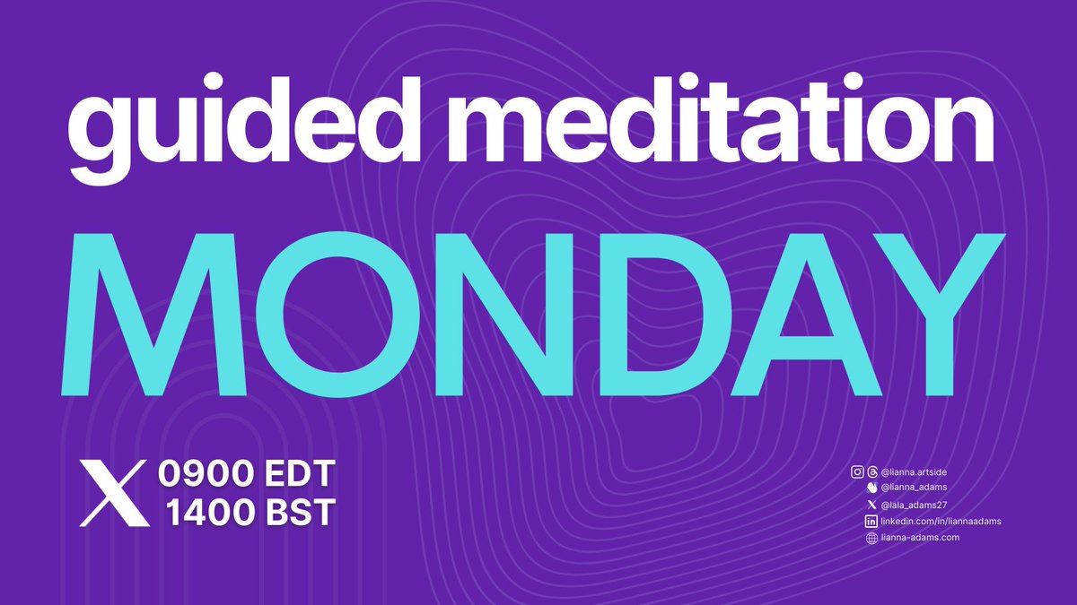 LiannaAdams's tweet photo. Join me for #Mindfulness  #GuidedMeditation on Monday.

Details to set your reminders ⬇️
https://t.co/538fswmqqH

#Web3Wellness #Web3Community #MindfulWeb3 https://t.co/x2nG8C1urH