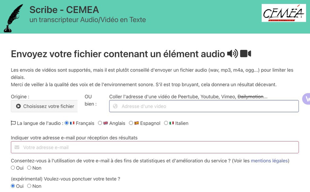outilstice's tweet photo. Scribe. Un outil libre pour transcrire les fichiers audio et vidéo en texte
▸ https://t.co/16YfBuyKll

#pratique #video #audio https://t.co/efAyJlDmXa