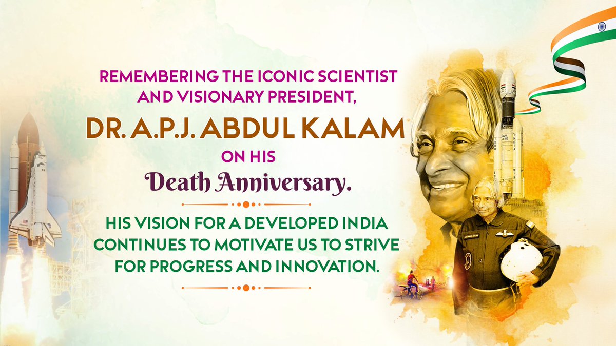 insan_honey's tweet photo. On this solemn day, we pay tribute to Dr. APJ Abdul Kalam, a visionary scientist, distinguished statesman, and the 11th President of India. As we commemorate his death anniversary, let us take a moment to reflect on the immense contributions he made to our nation and the world. #APJAbdulKalam