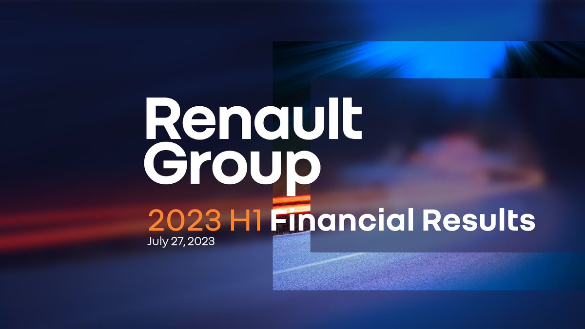 renaultgroup's tweet photo. Renault Group 2023 first half results - Record profitability &amp; free cash flow
⬇️
https://t.co/EsXc4UJUI6 https://t.co/WqUs1HYfI1