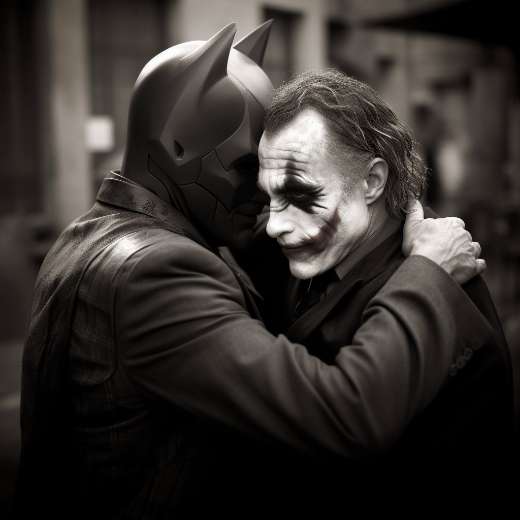PromptportAi's tweet photo. Prompts sharing
(Visit https://t.co/YNgy0LfPfy , get best prompt)

Prompt: The Joker hugs Batman. Real photo --v 5

#DC #Batman #thejoker https://t.co/ovIVxulAqk