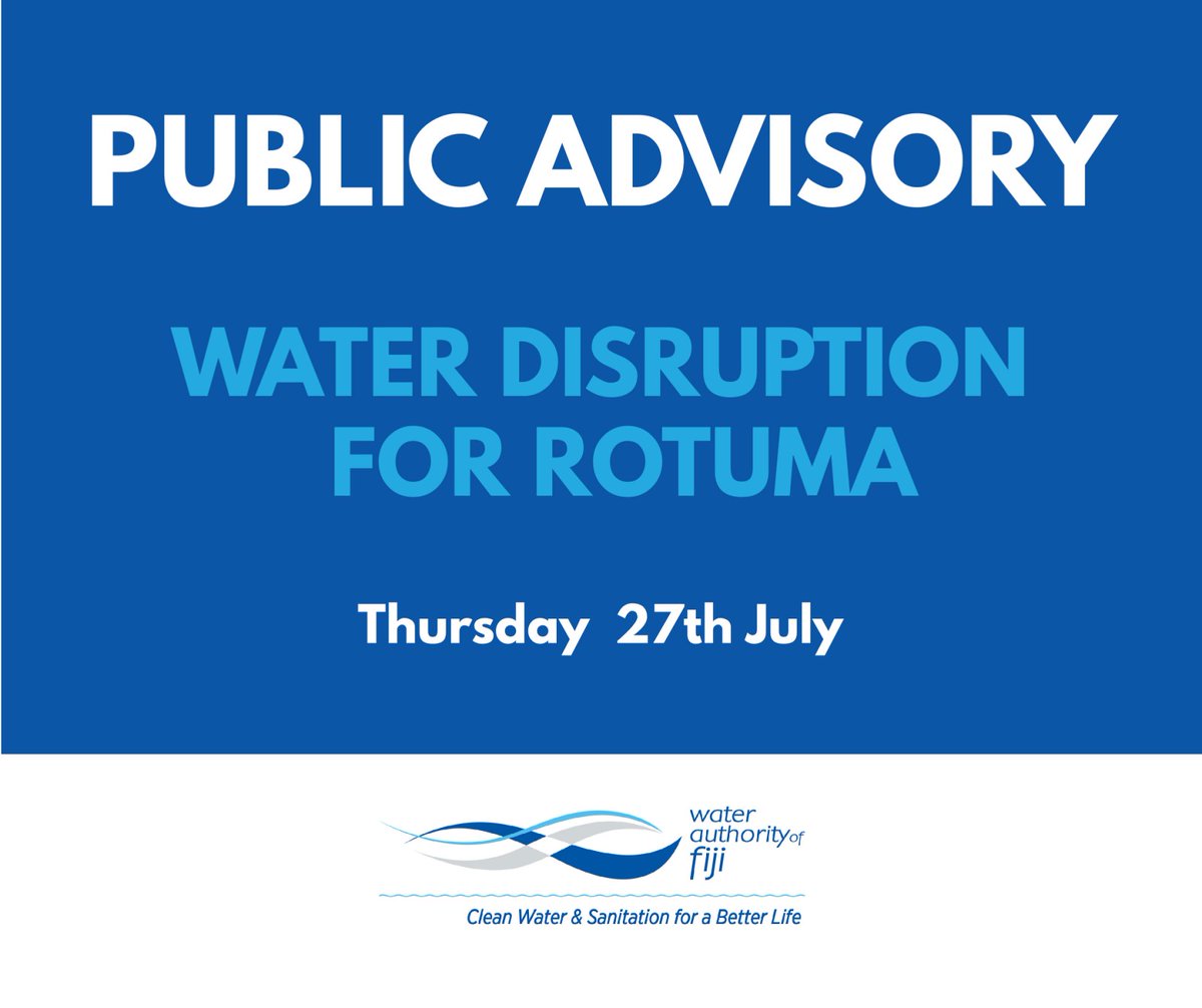 waf_fiji's tweet photo. To All Valued Customers in Rotuma
Thursday 27th July 2023.
Due to ongoing shipping issues in Rotuma, WAF fuel supplies are currently being impacted.
Read more here: https://t.co/nj4eMMqXbQ
#TeamWAF #WAF #FijiNews #WaterForFiji💧 #Fiji https://t.co/5xsY110Gnq