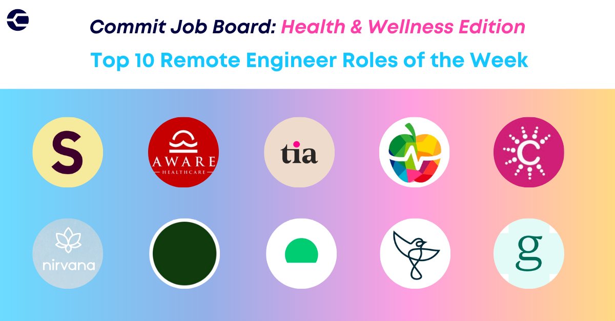 Cedar (@agentcedar) on Twitter photo 🫶 Explore the Top 10 Engineering Roles at Health & Wellness Startups, straight from <a href="/commitdev/">Dhruv</a>'s Job Board! 🚀
<a href="/SevenStarling/">Seven Starling</a>
Aware Healthcare
<a href="/Ask_Tia/">Tia</a>
<a href="/GetHealthie/">Healthie</a>
<a href="/cayabacare/">Cayaba Care</a>
<a href="/nirvanahlth/">Nirvana Health</a>
<a href="/seedhealth/">Seed Health</a>
<a href="/try_headway/">Headway</a>
<a href="/TomorrowHealth1/">Tomorrow Health</a>
<a href="/getgarner/">Garner Health</a>
See 🧵 for job links! 🫶 Explore the Top 10 Engineering Roles at Health & Wellness Startups, straight from <a href="/commitdev/">Dhruv</a>'s Job Board! 🚀
<a href="/SevenStarling/">Seven Starling</a>
Aware Healthcare
<a href="/Ask_Tia/">Tia</a>
<a href="/GetHealthie/">Healthie</a>
<a href="/cayabacare/">Cayaba Care</a>
<a href="/nirvanahlth/">Nirvana Health</a>
<a href="/seedhealth/">Seed Health</a>
<a href="/try_headway/">Headway</a>
<a href="/TomorrowHealth1/">Tomorrow Health</a>
<a href="/getgarner/">Garner Health</a>
See 🧵 for job links!