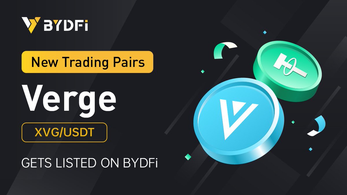 BYDFi launches $XVG/USDT trading pair in spot trading zone today!  @vergecurrency #XVG #listing #BYDFi #BUIDL #crypto #cryptocurrency  #traderslife #cryptonews #cryptoworld #cryptomarket #cryptotrading  #cryptoexchange #BTC #ETH #XRP #DOGE #SHIB #trader ...