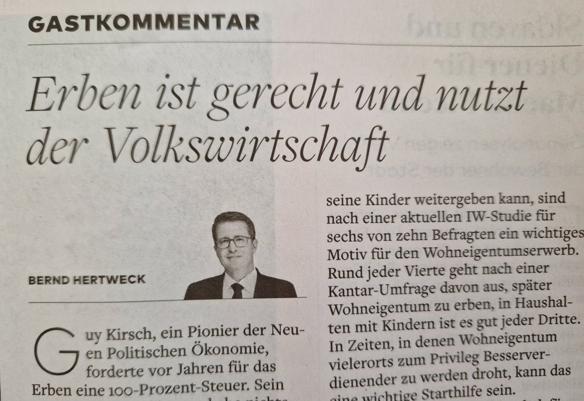 Vermögen aufzubauen, um es später Kindern und Enkeln vererben zu können, ist ein starkes Motiv für  Wohneigentumserwerb. Warum Erben gerecht ist und uns allen nutzt, beschreibt unser VV Bernd Hertweck heute in seinem Gastkommentar für <a href="/welt/">WELT</a>.