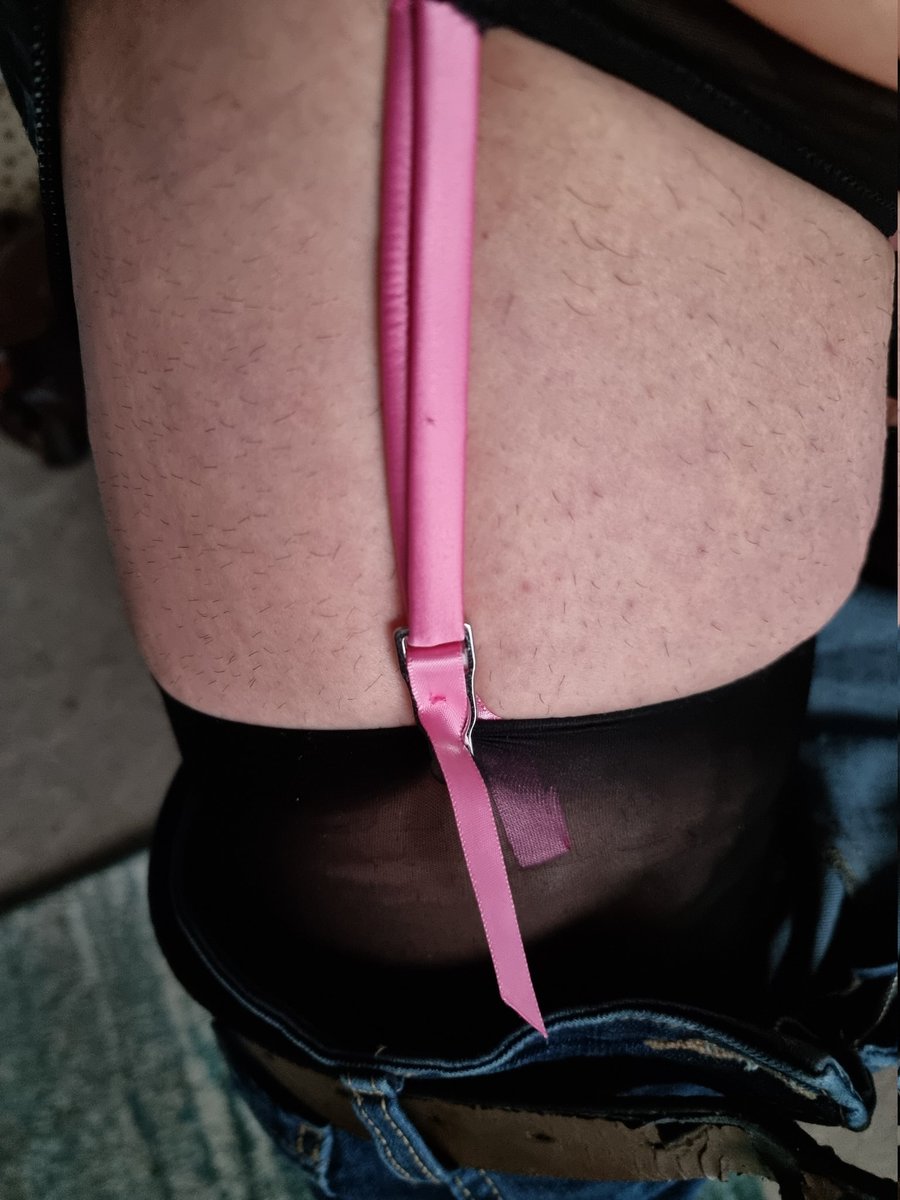 ataituk's tweet photo. First time wearing suspenders  at work  and under  my jeans. Let's see how this works out. Oh also have a sports bra on. #crossdresser https://t.co/GBafz4mKIL