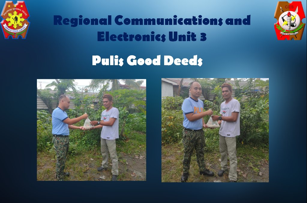 rceo3's tweet photo. PCpl Rey Carlo A Sagun, a member of RCEU 3 gave essential goods to a striker of Camp Captain Julian Olivas, City of San Fernando Pampanga.
#SerbisyongNagkakaisa
#ToServeandProtect
#PulisGoodDeeds https://t.co/AEZVjLu6JB