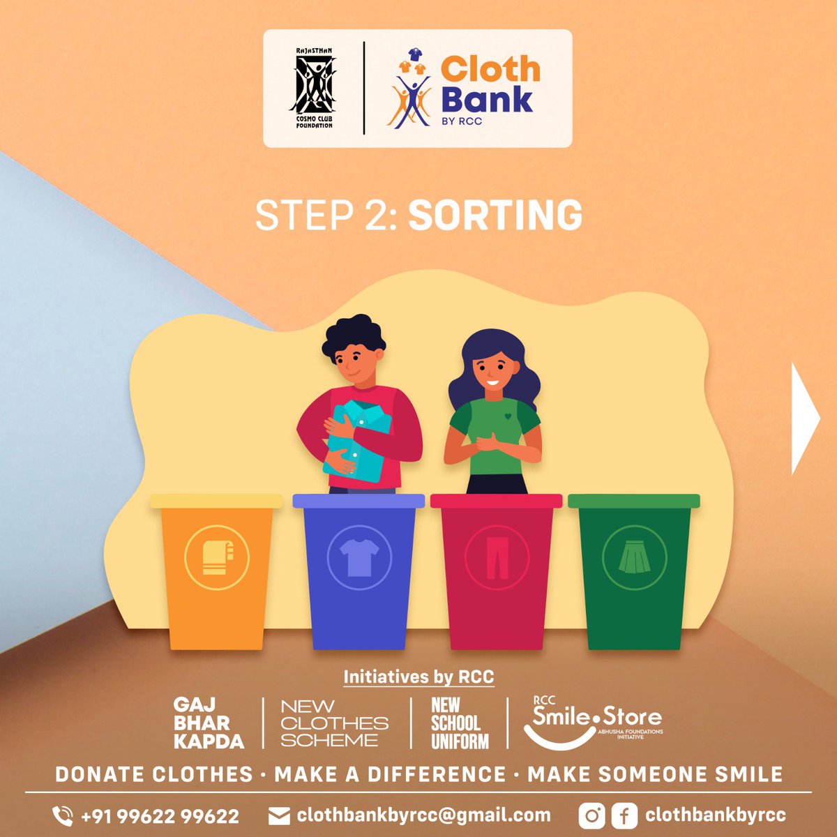 ClothBankbyRCC's tweet photo. The Gaj Bhar Kadpa initiative promotes sustainability and reduces waste by extending the lifespan of clothing items. It encourages people to donate their gently used clothes instead of discarding them. https://t.co/EbBkGAX95D