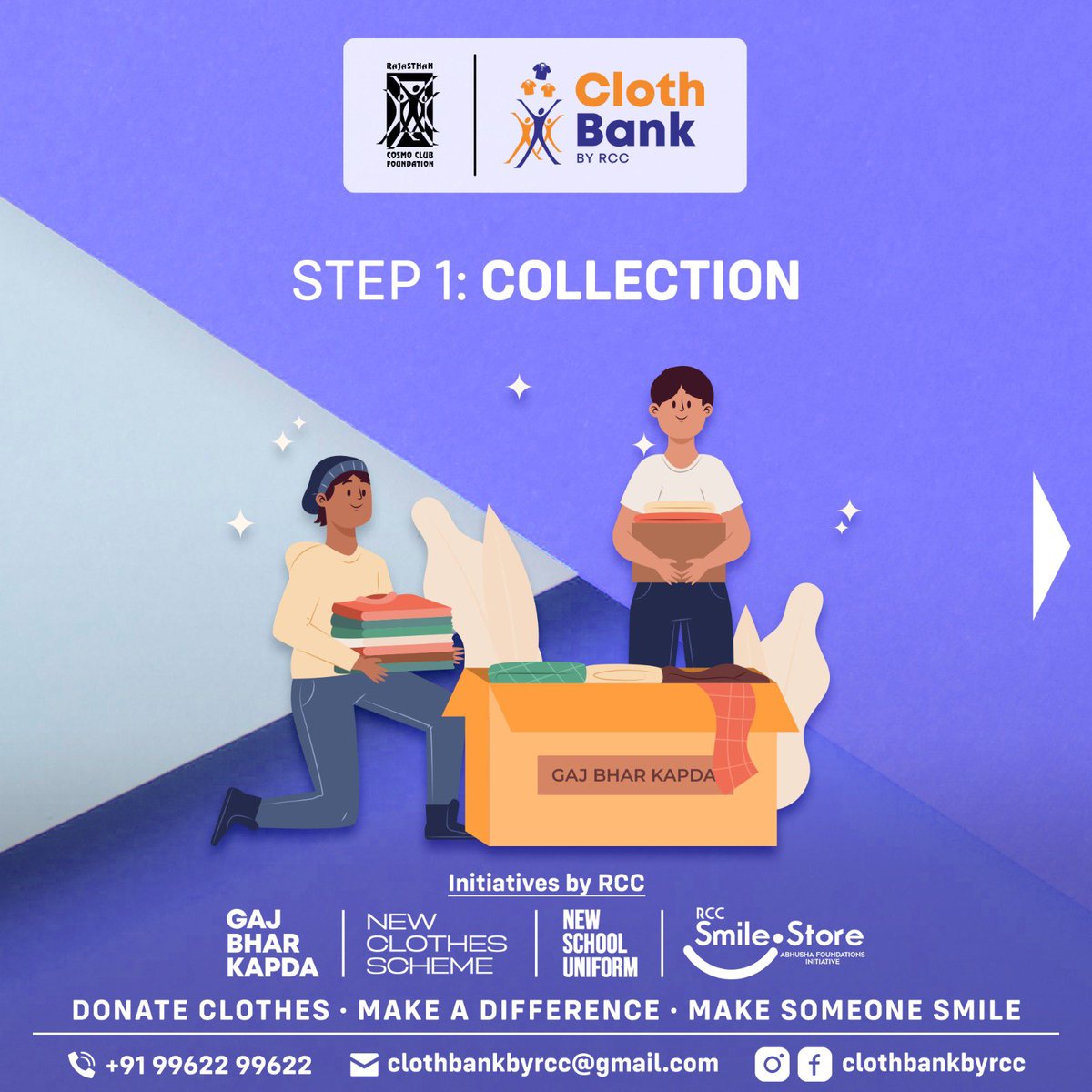 ClothBankbyRCC's tweet photo. The Gaj Bhar Kadpa initiative promotes sustainability and reduces waste by extending the lifespan of clothing items. It encourages people to donate their gently used clothes instead of discarding them. https://t.co/EbBkGAX95D