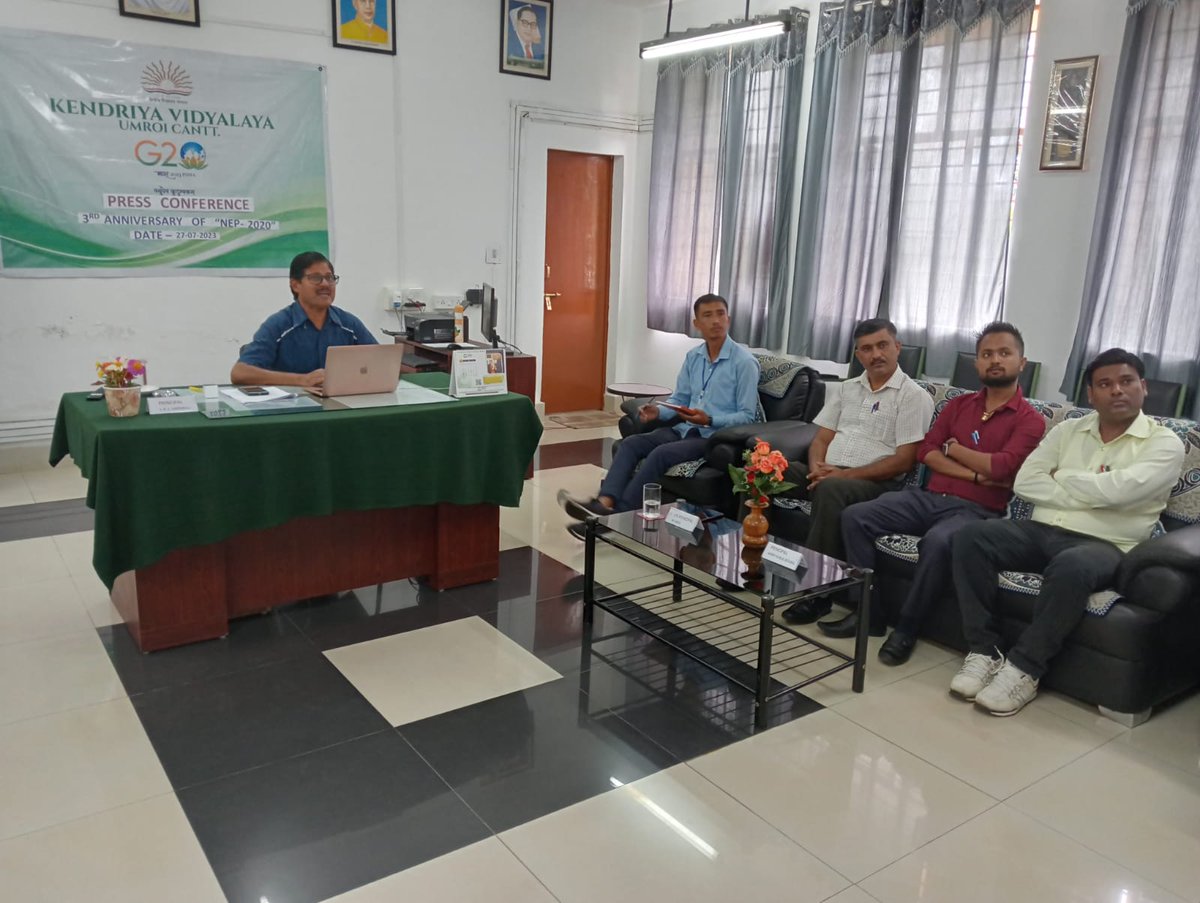 kvumroi's tweet photo. 3rd Anniversary of NEP 2020 conducted at KV Umroi Cantt. Press conference organised https://t.co/kD6qLcGzY3