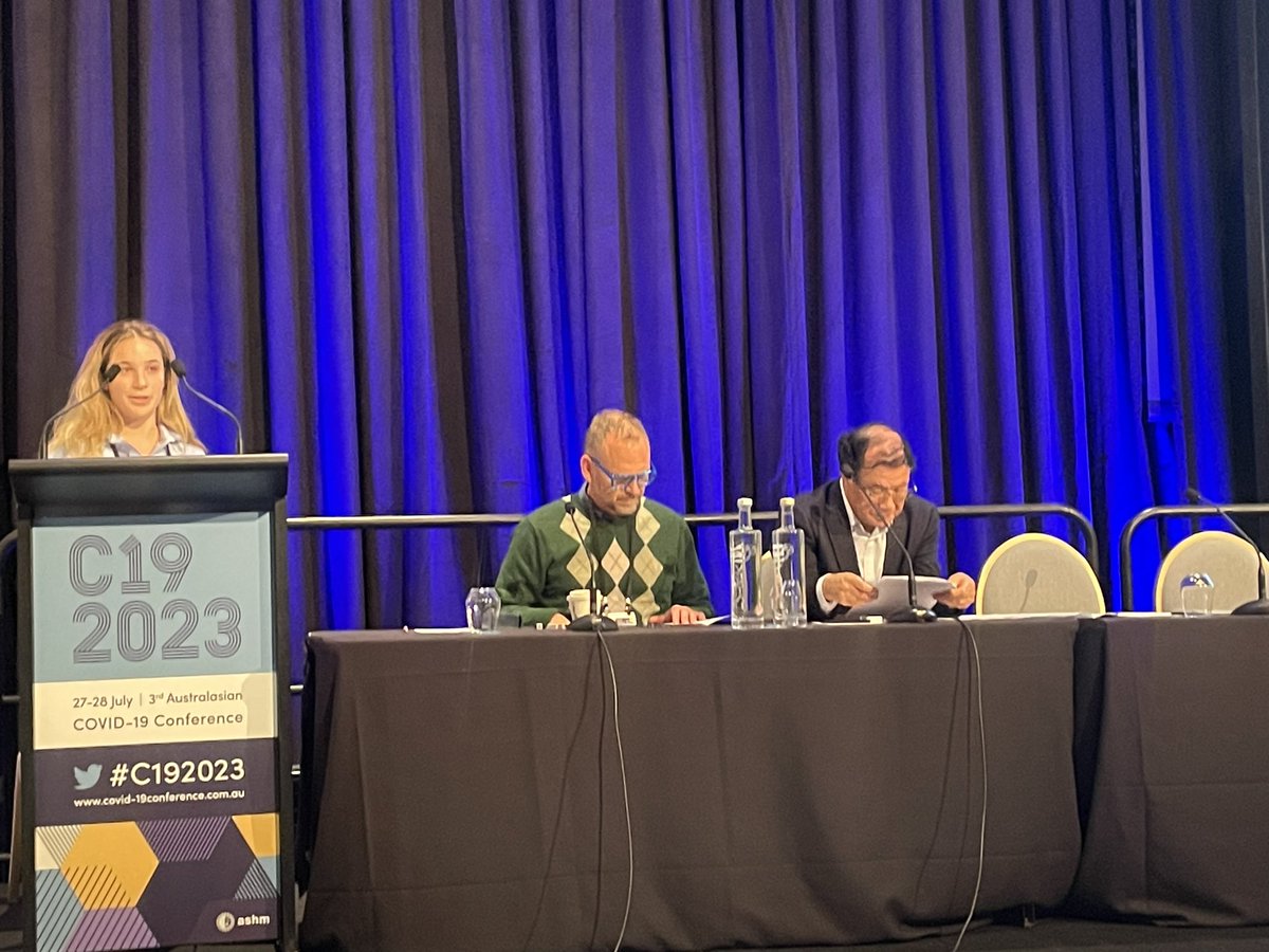 KirbyInstitute's tweet photo. Vanessa Milogiannakis is presenting at #C192023. Her research looks at the emergence and phenotyping of BQ, BA.2.75 and SARS-CoV-2 recombinant sub-lineages in 2022 in Australia. https://t.co/EzyVEgvbK1