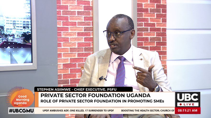 LFS_PSFU's tweet photo. The PSFU Chief Executive Officer @StephenAsiimwe3 is live on  @ubctvuganda discussing the role of the Private Sector Foundation Uganda in growing the SMEs in Uganda. 

https://t.co/xOKUDWhTt5…

#YoungAfricaWorks https://t.co/vE8GFJUqo6