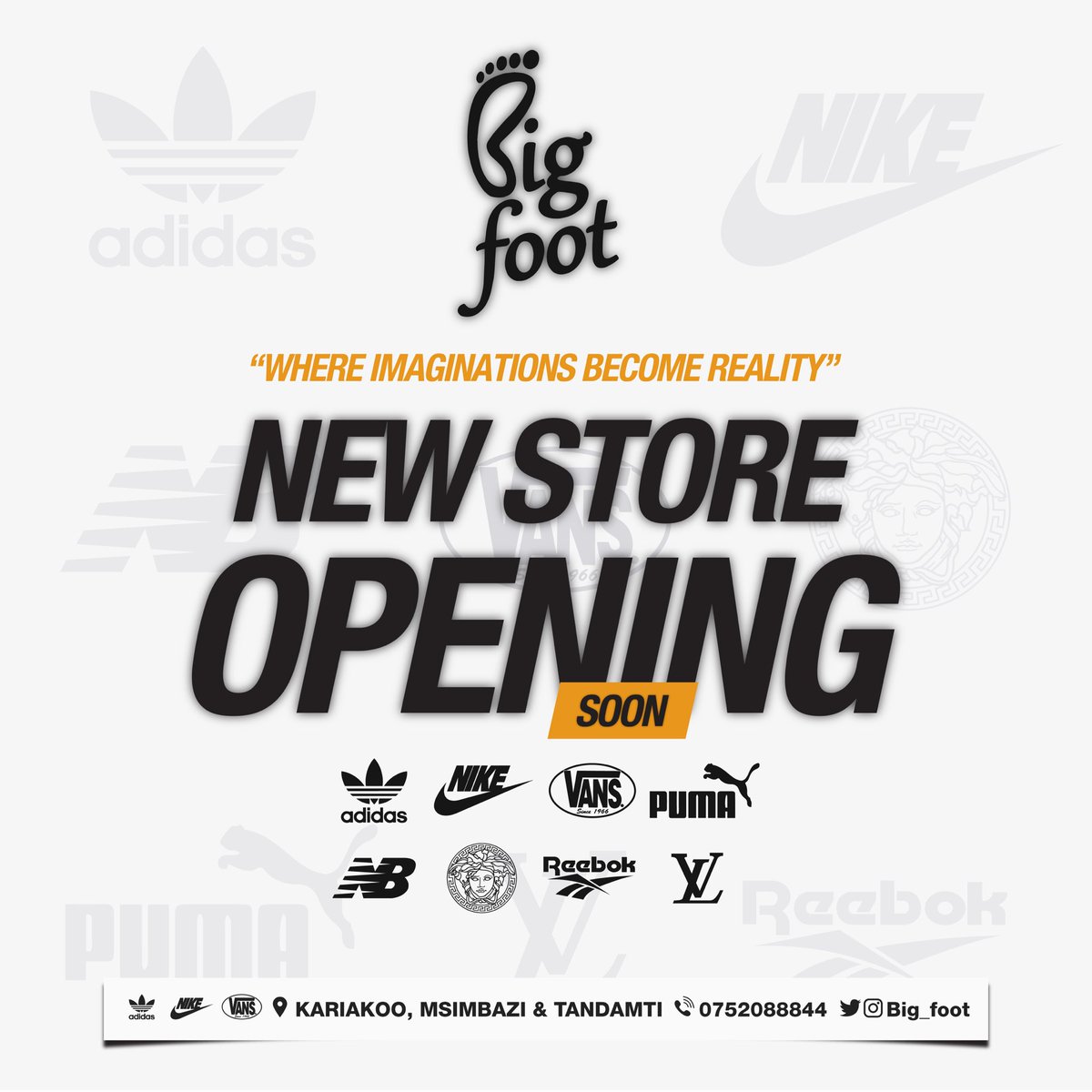 crocskali's tweet photo. Knowing what you love and need, @Biig__foot  is prepared to bring you nothing but the best experience in shopping.

Stay tuned as we are about to launch our new Store which will bring you closer to an ecstatic experience in foot and sportswear shopping.

Opening real soon.🔥🔥 https://t.co/gHXDIZxlKS