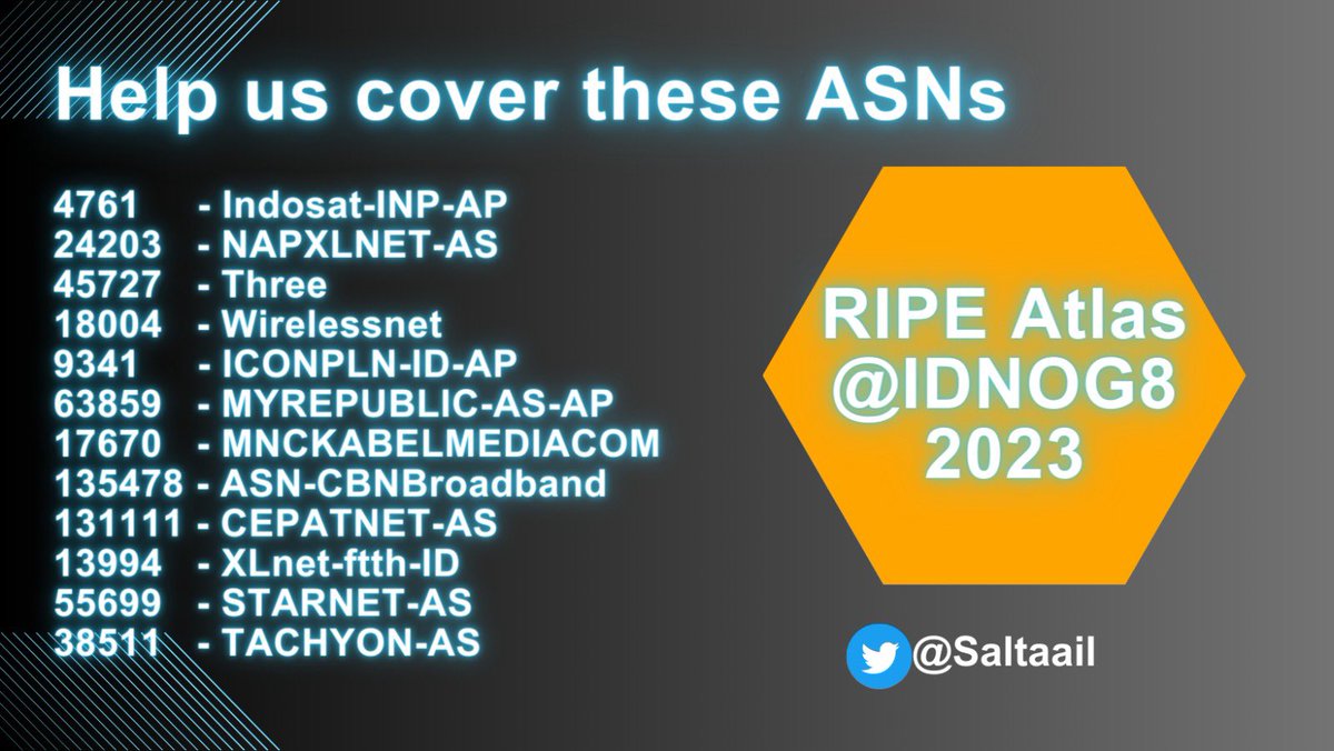 Saltaail's tweet photo. Let’s cover these ASNs in #Indonesia #IDNOG8 #apjii #idnic https://t.co/Vgcr4v3990