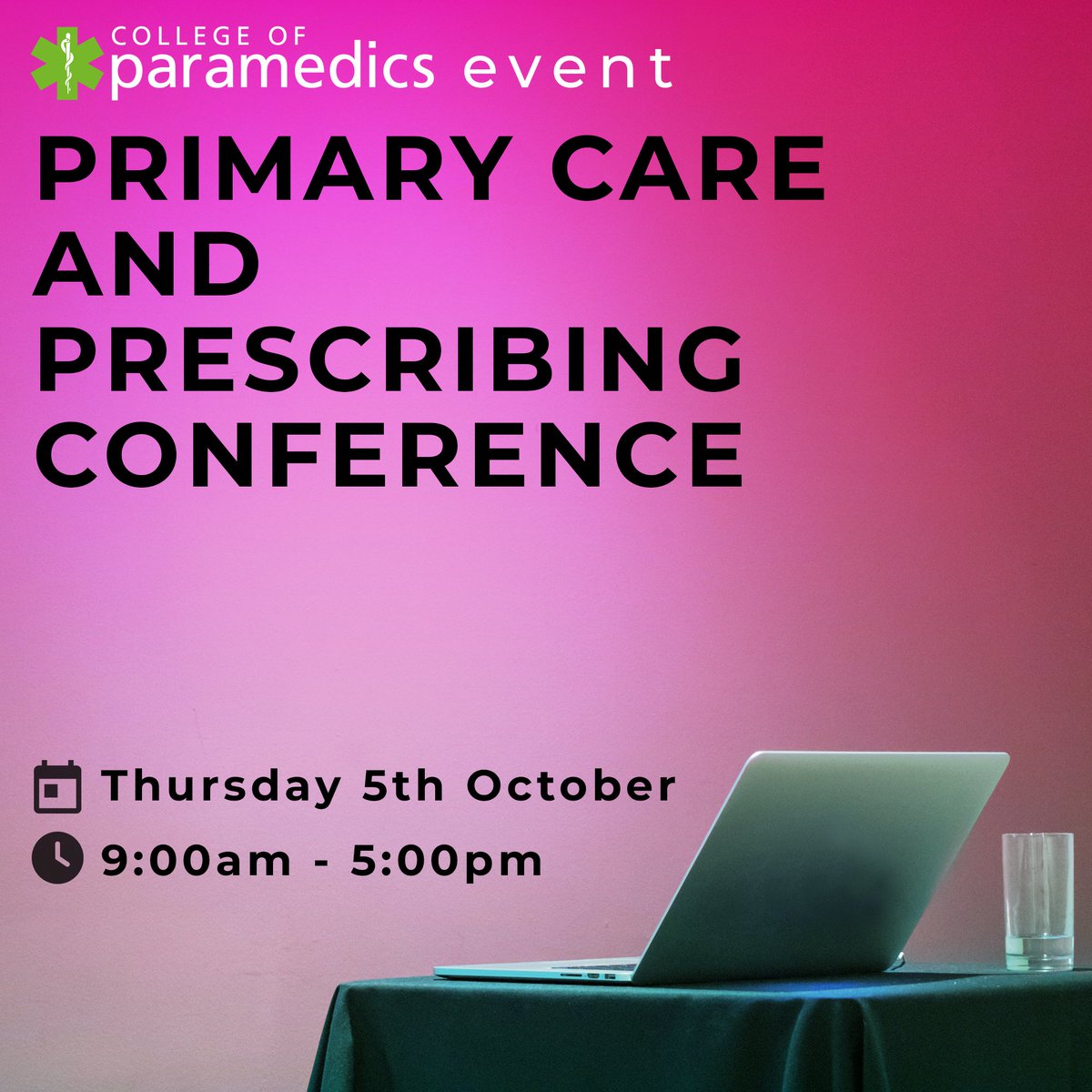 We’re excited to announce the College’s first Primary Care and Prescribing Conference! Held in Leeds at the Crowne Plaza – on the 5th October 📅 Book now here 👉 bit.ly/43F92Gn See you there! #Paramedic #ParamedicsUK #CPD