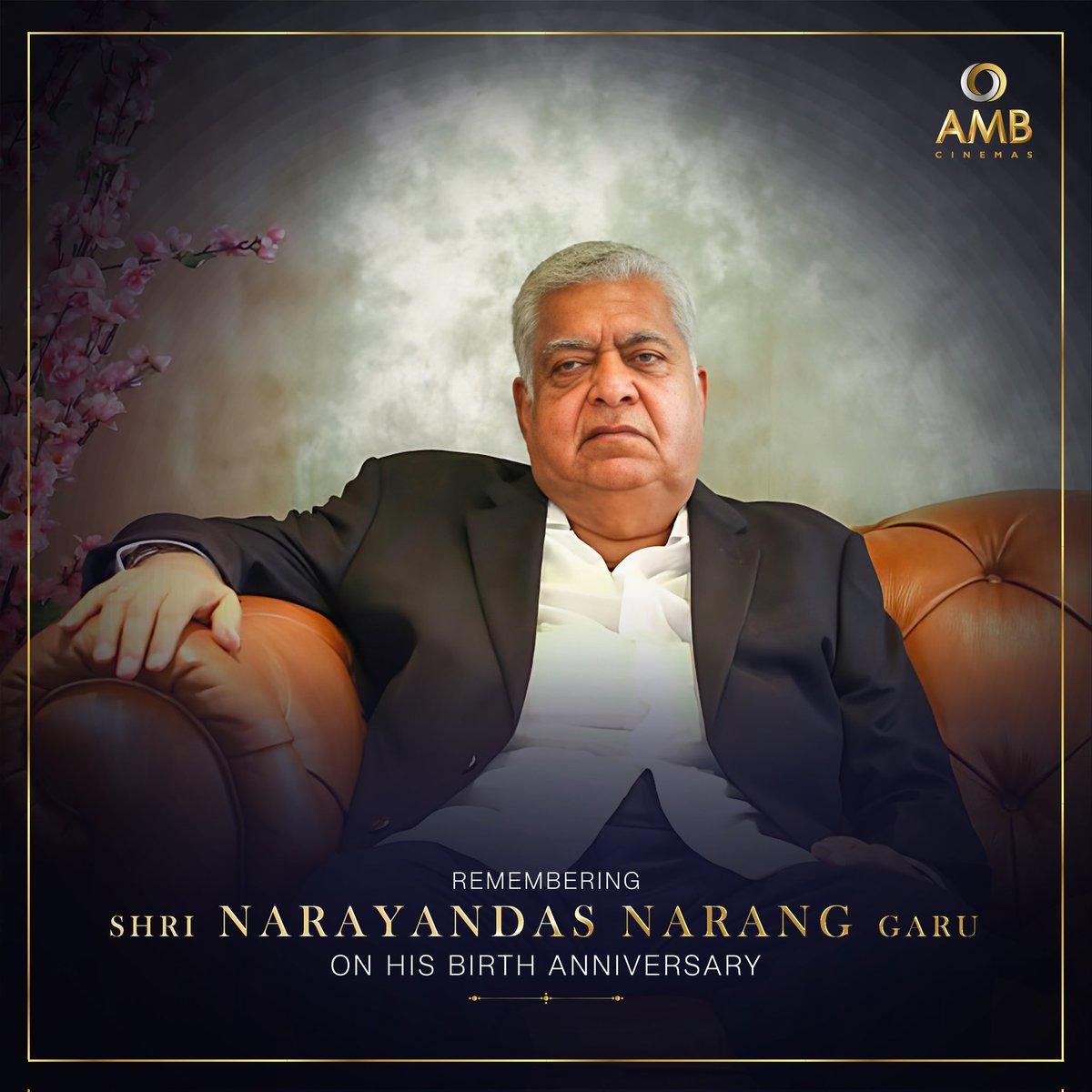 Honoring the visionary #NarayanDasNarang Garu on his birthday anniversary. ❤️❤️

His passion for films and commitment to providing world class movie experiences continue to inspire cinephiles worldwide 🙏🏻🙏🏻