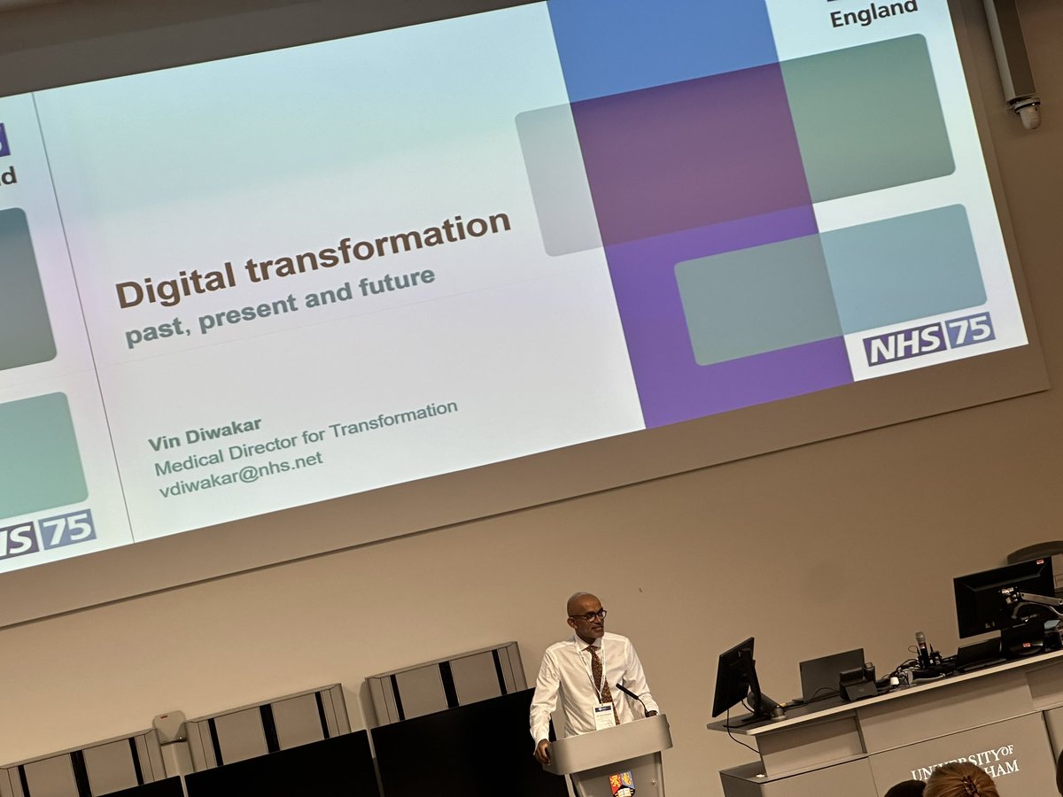First session of <a href="/DHSummerSchools/">Digital Health Summer Schools</a> @Vin_Diwakar “technology and digitisation will be key to the NHS transformation and sustainability” #DHSS23