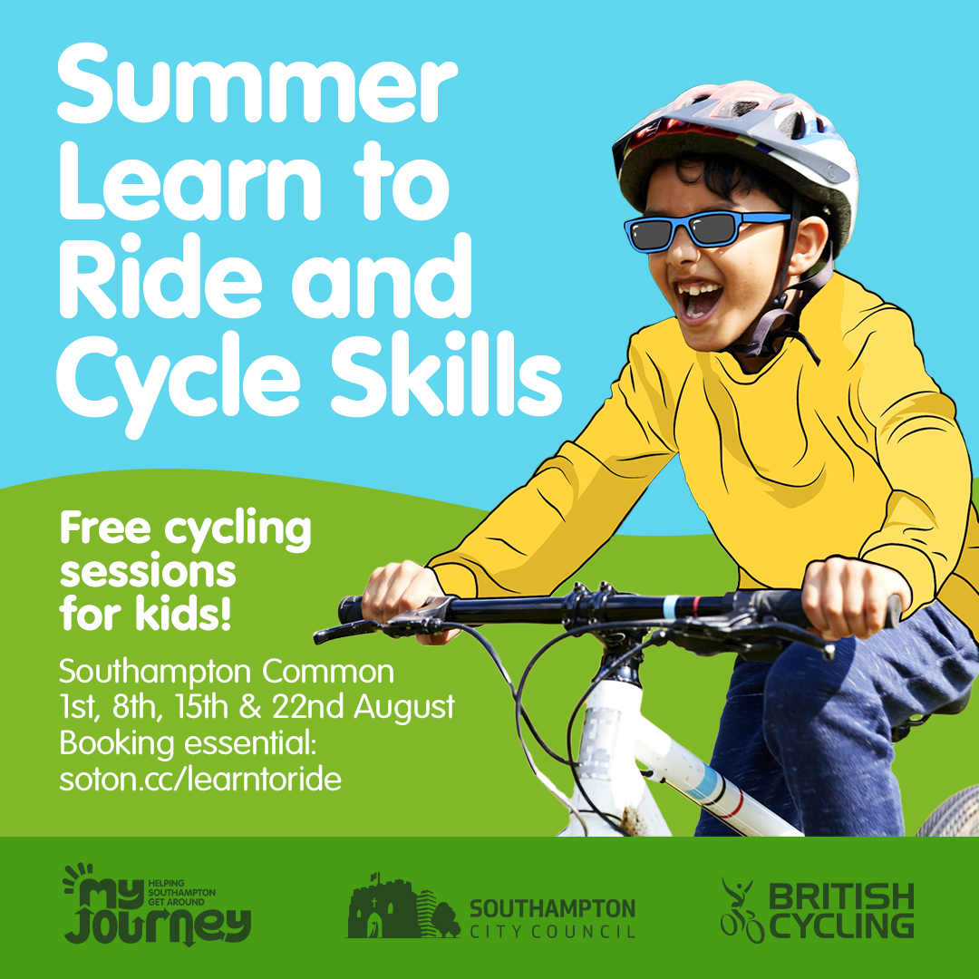 Our fun Ditch the Stabilisers 🚲and Cycle Skills 🚲 holiday sessions for kids at Southampton Common are back.
🗓️Dates: 1st, 8th, 15th &amp; 22nd August.
Booking is essential for these FREE cycling sessions. Secure your place today:
soton.cc/learntoride