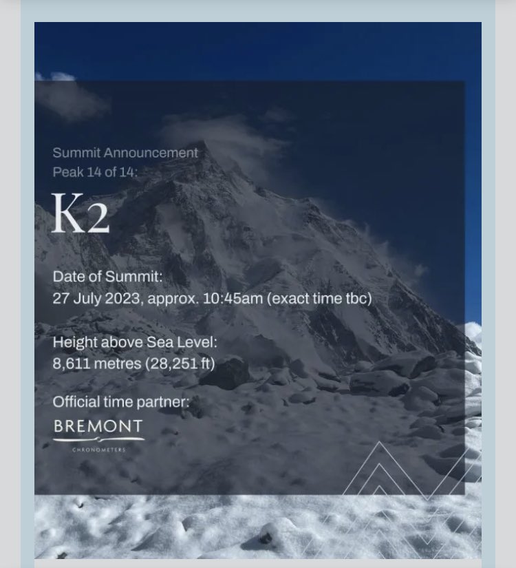 De Noorse @kristin_harila en de Nepalees Tenjin Lama Sherpa stonden vanochtend op de K2, de 14e van 14 8000’ers, in de afgelopen 92 dagen alle beklommen. 
@NKBV