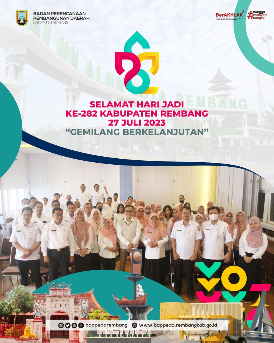 Selamat Hari Jadi ke-282 Kabupaten Rembang menuju
Rembang "Gemilang Berkelanjutan"