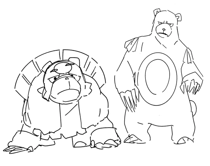 リングマとガチグマのラクガキ 