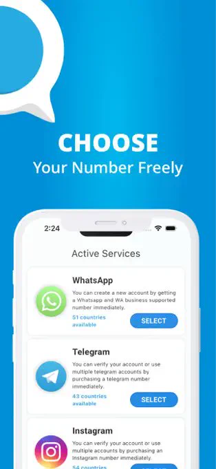 You can get whatsapp telegram and instagram virtual numbers.