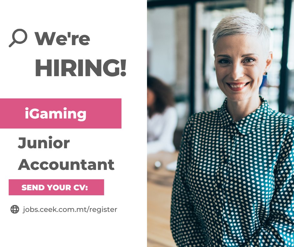 ceekrecruitment's tweet image. 🔎Junior Accountant - iGaming
 Our client, a leader within the Gaming industry is seeking to employ a motivated Junior Accountant to join their team and eventually become a Finance Manager!

ℹ️ Find out more👇
lnkd.in/dGJMTSUX

#junioraccountant #accajobs #malta