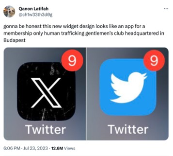 To quote: #twitters new logo looks like a 'members only human trafficking gentlemen's club headquartered in Budapest' 
#logos #graphicdesign #humantrafficing #auspol #branding #disasters #elonmusk
